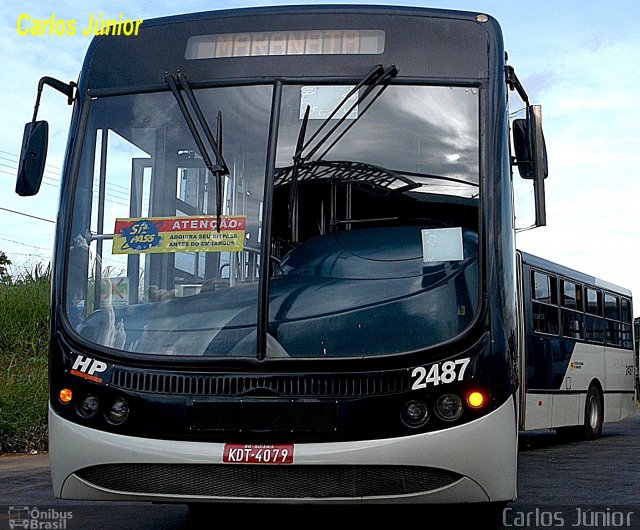 HP Transportes Coletivos 2487 na cidade de Aparecida de Goiânia, Goiás, Brasil, por Carlos Júnior. ID da foto: 4061311.