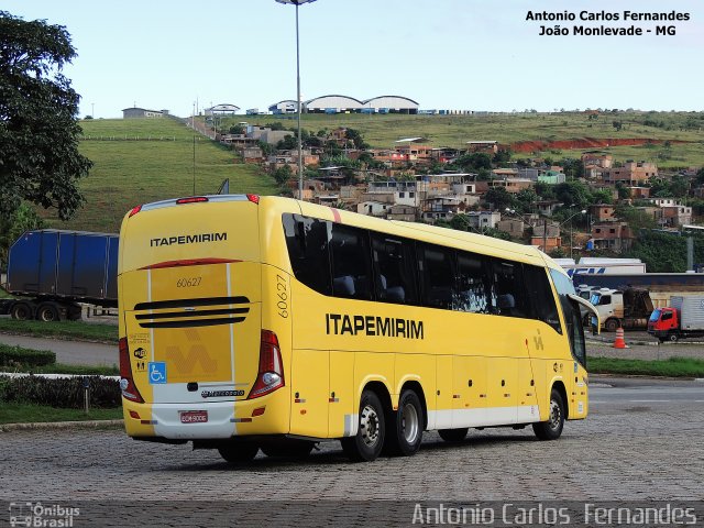 Viação Itapemirim 60627 na cidade de João Monlevade, Minas Gerais, Brasil, por Antonio Carlos Fernandes. ID da foto: 4065014.