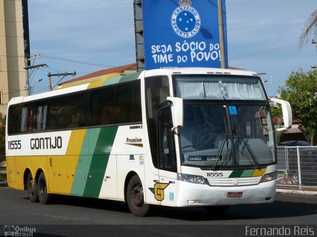 Empresa Gontijo de Transportes 11555 na cidade de Uberaba, Minas Gerais, Brasil, por Fernando Reis. ID da foto: 4067522.