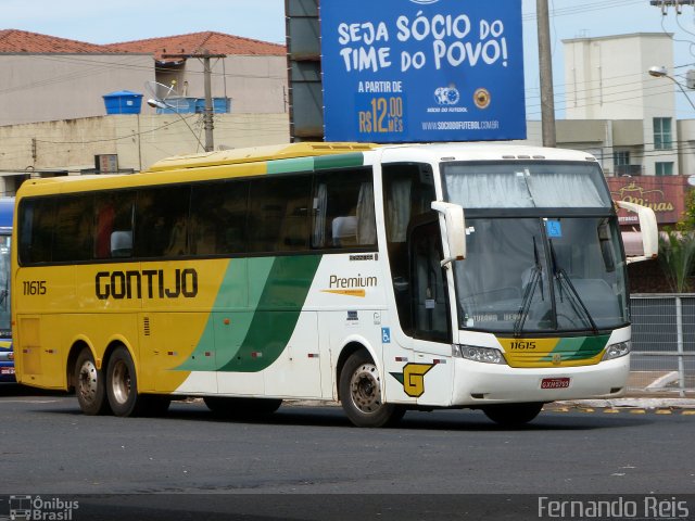 Empresa Gontijo de Transportes 11615 na cidade de Uberaba, Minas Gerais, Brasil, por Fernando Reis. ID da foto: 4070049.