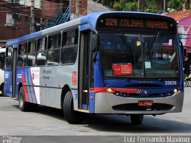 Auto Viação Urubupungá 20.636 na cidade de Santana de Parnaíba, São Paulo, Brasil, por Luiz Fernando Maximo. ID da foto: 4070920.