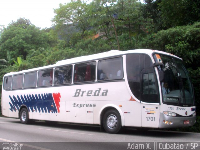 Breda Transportes e Serviços 1701 na cidade de Cubatão, São Paulo, Brasil, por Adam Xavier Rodrigues Lima. ID da foto: 4033222.