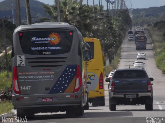 Saratour Transportes e Turismo 1447 na cidade de Nísia Floresta, Rio Grande do Norte, Brasil, por Neto Silva. Número da foto: #4072573.
