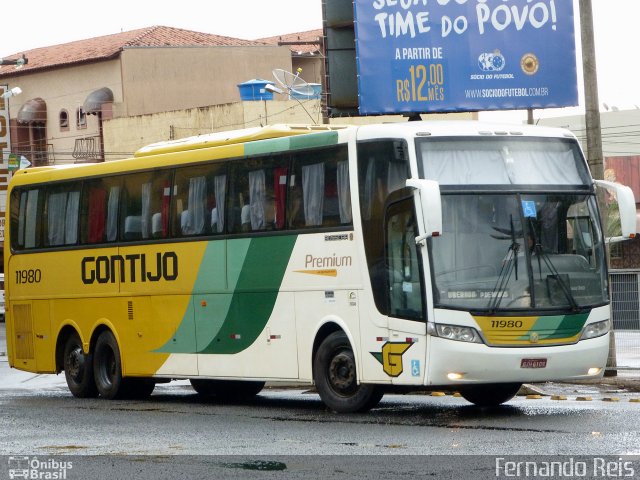 Empresa Gontijo de Transportes 11980 na cidade de Uberaba, Minas Gerais, Brasil, por Fernando Reis. ID da foto: 4071922.