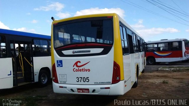 Coletivo Transportes 3705 na cidade de Caruaru, Pernambuco, Brasil, por Paulo Lucas. ID da foto: 4074194.