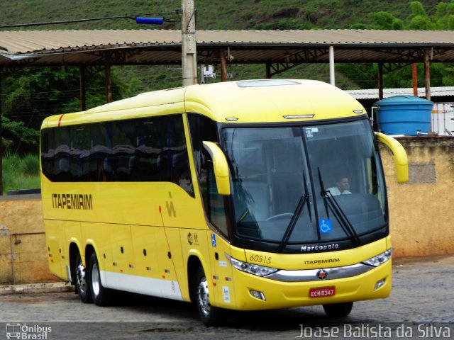Viação Itapemirim 60515 na cidade de Manhuaçu, Minas Gerais, Brasil, por Joase Batista da Silva. Número da foto: #4074786.