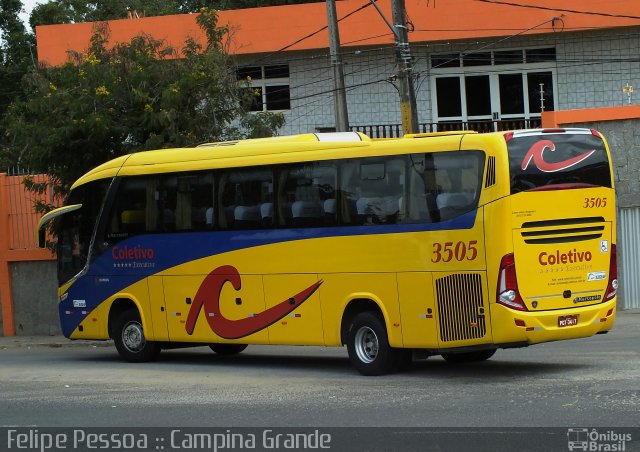 Coletivo Transportes 3505 na cidade de Campina Grande, Paraíba, Brasil, por Felipe Pessoa de Albuquerque. Número da foto: #4085471.