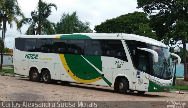 Verde Transportes 2537 na cidade de Bom Jardim de Goiás, Goiás, Brasil, por Carlos Alexsandro Sousa Morais. Número da foto: #4084452.