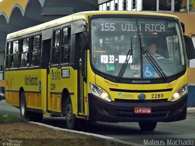 Viação Elite 2289 na cidade de Volta Redonda, Rio de Janeiro, Brasil, por Mateus Machado. Número da foto: #4089966.