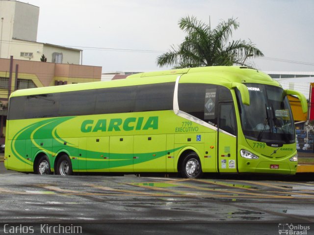 Viação Garcia 7799 na cidade de Londrina, Paraná, Brasil, por Carlos Kircheim. ID da foto: 4089064.