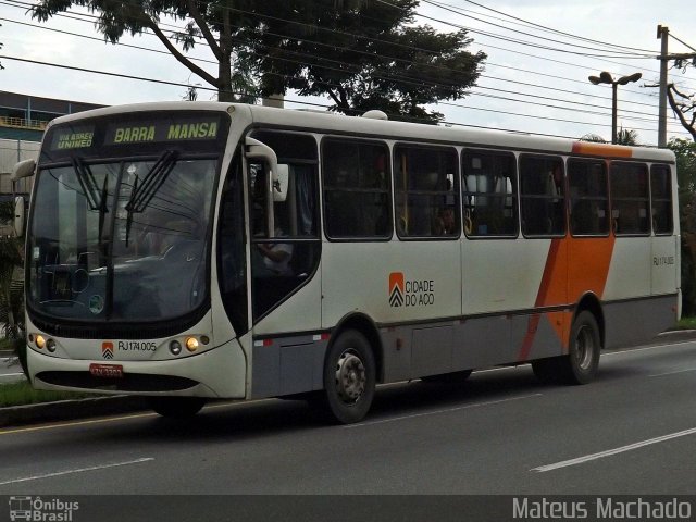 Viação Cidade do Aço RJ 174.005 na cidade de Volta Redonda, Rio de Janeiro, Brasil, por Mateus Machado. ID da foto: 4092344.