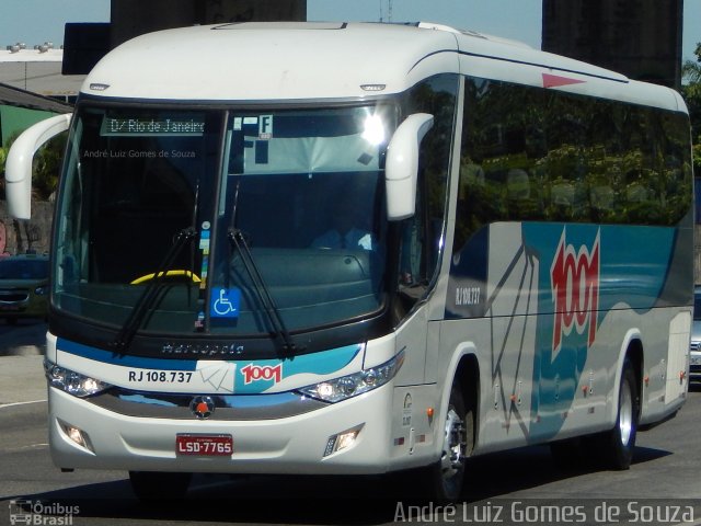 Auto Viação 1001 RJ 108.737 na cidade de Rio de Janeiro, Rio de Janeiro, Brasil, por André Luiz Gomes de Souza. ID da foto: 4095969.