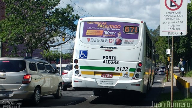 Sudeste Transportes Coletivos 3133 na cidade de Porto Alegre, Rio Grande do Sul, Brasil, por Juan Romero. Número da foto: #4094860.