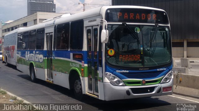 Viação União RJ 204.068 na cidade de Rio de Janeiro, Rio de Janeiro, Brasil, por Jonathan Silva Figueiredo. ID da foto: 4037185.