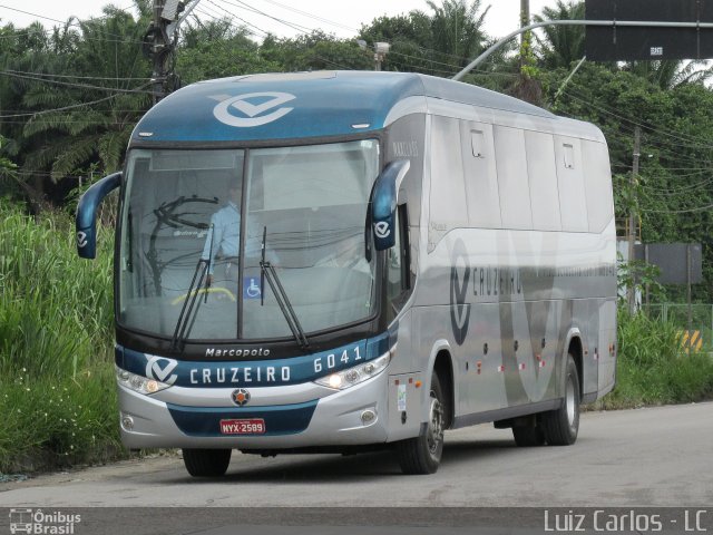 Viação Cruzeiro 6041 na cidade de Recife, Pernambuco, Brasil, por Luiz Carlos de Santana. ID da foto: 4038069.