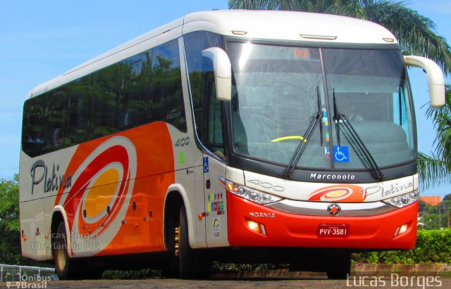 Viação Platina 4100 na cidade de Uberlândia, Minas Gerais, Brasil, por Lucas Borges . Número da foto: #4038596.