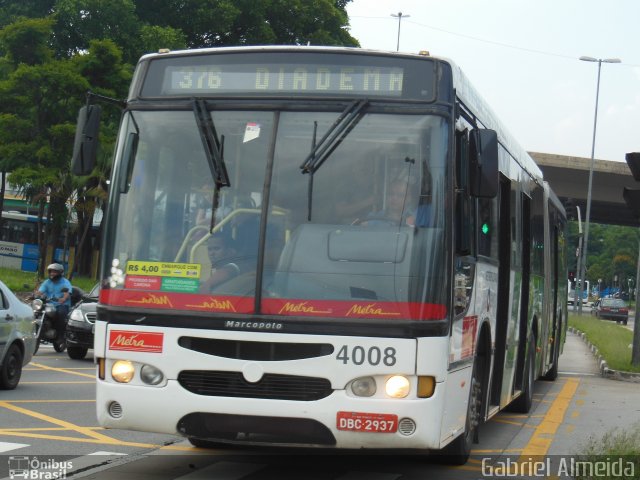 Metra - Sistema Metropolitano de Transporte 4008 na cidade de São Paulo, São Paulo, Brasil, por Gabriel Almeida. ID da foto: 4040051.