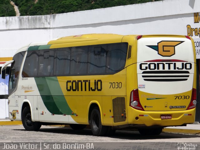 Empresa Gontijo de Transportes 7030 na cidade de Senhor do Bonfim, Bahia, Brasil, por João Victor. ID da foto: 4040982.