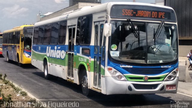 Viação União RJ 204.198 na cidade de Rio de Janeiro, Rio de Janeiro, Brasil, por Jonathan Silva Figueiredo. ID da foto: 4042516.