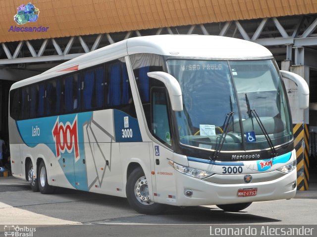 Auto Viação 1001 3000 na cidade de Rio de Janeiro, Rio de Janeiro, Brasil, por Leonardo Alecsander. ID da foto: 4042941.