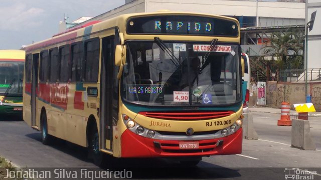 Auto Viação Jurema RJ 120.008 na cidade de Rio de Janeiro, Rio de Janeiro, Brasil, por Jonathan Silva Figueiredo. ID da foto: 4042520.