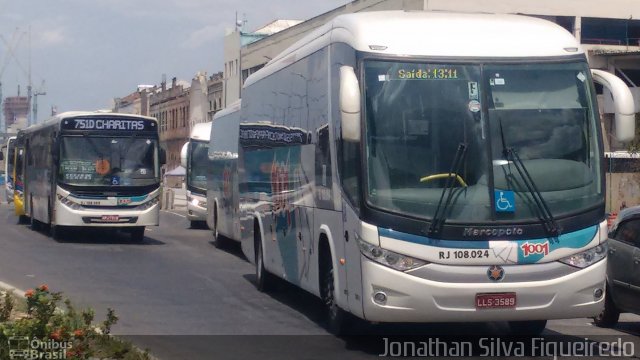 Auto Viação 1001 RJ 108.024 na cidade de Rio de Janeiro, Rio de Janeiro, Brasil, por Jonathan Silva Figueiredo. Número da foto: #4041387.