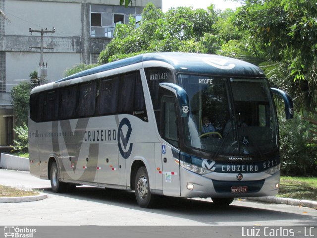 Viação Cruzeiro 6211 na cidade de Recife, Pernambuco, Brasil, por Luiz Carlos de Santana. Número da foto: #4044583.
