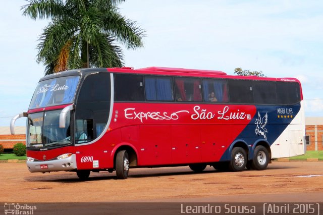 Expresso São Luiz 6890 na cidade de Rondonópolis, Mato Grosso, Brasil, por [Leandro Sousa]. ID da foto: 4045677.