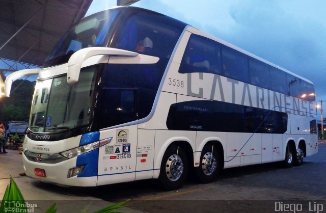 Auto Viação Catarinense 3538 na cidade de Garuva, Santa Catarina, Brasil, por Diego Lip. Número da foto: #4047181.