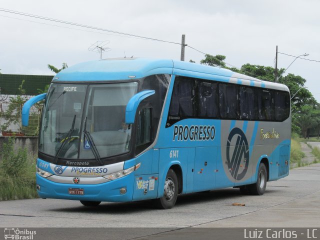 Auto Viação Progresso 6141 na cidade de Recife, Pernambuco, Brasil, por Luiz Carlos de Santana. Número da foto: #4049235.