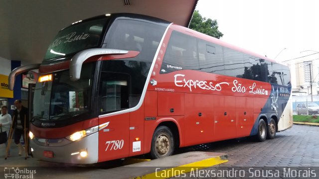 Expresso São Luiz 7780 na cidade de Goiânia, Goiás, Brasil, por Carlos Alexsandro Sousa Morais. Número da foto: #4049327.