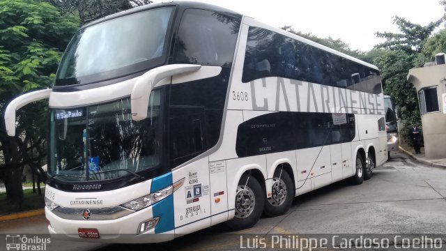 Auto Viação Catarinense 3608 na cidade de São Paulo, São Paulo, Brasil, por Luis Philippe Cardoso Coelho. Número da foto: #4119855.