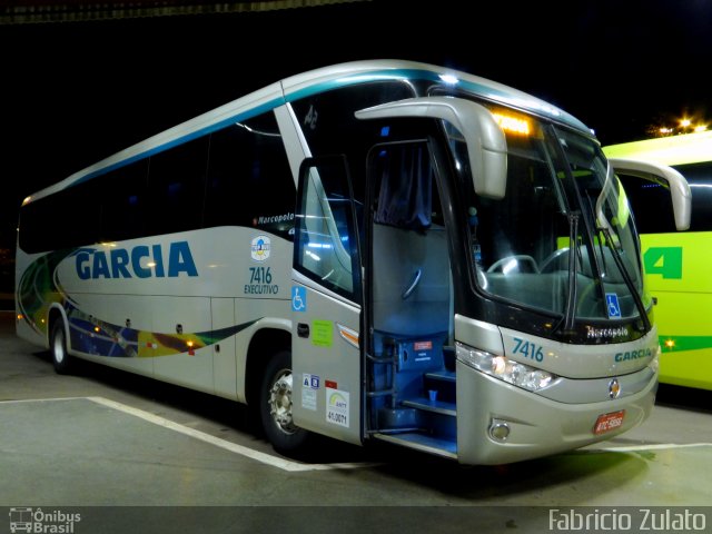 Viação Garcia 7416  na cidade de Londrina, Paraná, Brasil, por Fabricio do Nascimento Zulato. Número da foto: #4119670.