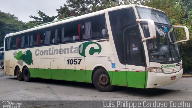 Viação Continental de Transportes 1057 na cidade de São Paulo, São Paulo, Brasil, por Luis Philippe Cardoso Coelho. ID da foto: 4119862.