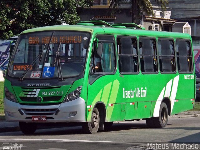 Transtur Vila Emil RJ 227.011 na cidade de Nova Iguaçu, Rio de Janeiro, Brasil, por Mateus Machado. Número da foto: #4120028.