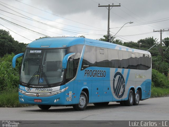 Auto Viação Progresso 6114 na cidade de Recife, Pernambuco, Brasil, por Luiz Carlos de Santana. ID da foto: 4120853.