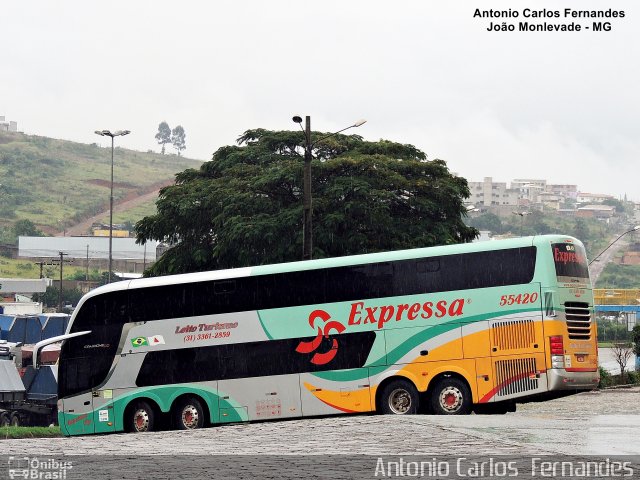 Expressa Turismo 55420 na cidade de João Monlevade, Minas Gerais, Brasil, por Antonio Carlos Fernandes. Número da foto: #4122557.