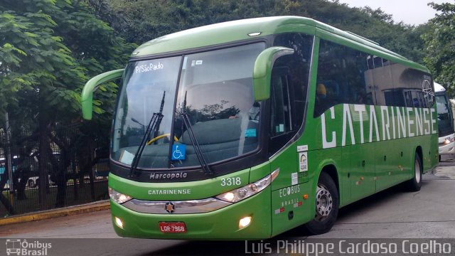 Auto Viação Catarinense 3318 na cidade de São Paulo, São Paulo, Brasil, por Luis Philippe Cardoso Coelho. Número da foto: #4122161.