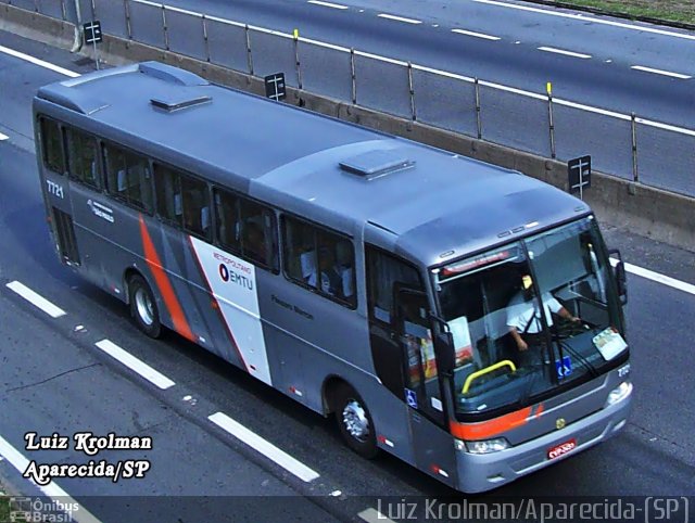 Empresa de Ônibus Pássaro Marron 7721 na cidade de Aparecida, São Paulo, Brasil, por Luiz Krolman. Número da foto: #4125425.