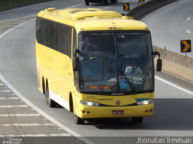 Viação Itapemirim 8703 na cidade de Lavrinhas, São Paulo, Brasil, por Jhonatan Diego da Silva Trevisan. Número da foto: #4124503.