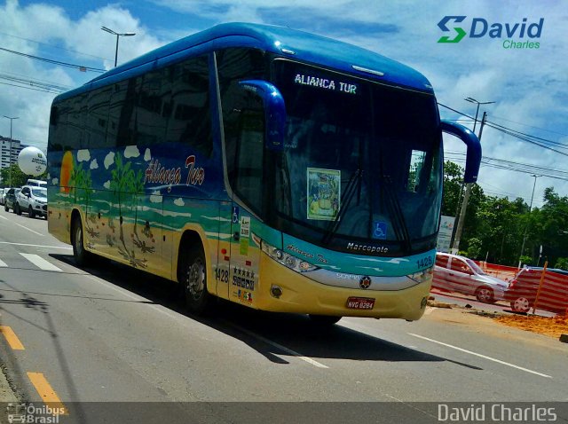 Aliança Tur Transporte de Passageiros e Turismo 1428 na cidade de Aracaju, Sergipe, Brasil, por David  Souza. ID da foto: 4124199.