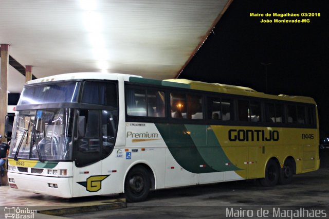 Empresa Gontijo de Transportes 11445 na cidade de João Monlevade, Minas Gerais, Brasil, por Mairo de Magalhães. ID da foto: 4123885.