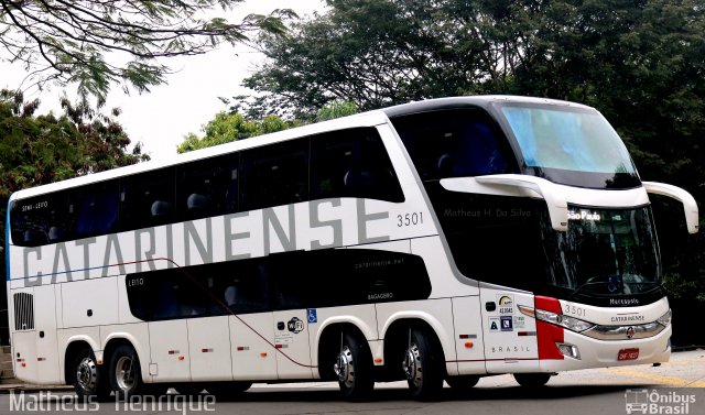 Auto Viação Catarinense 3501 na cidade de São Paulo, São Paulo, Brasil, por Matheus Henrique. Número da foto: #4124879.