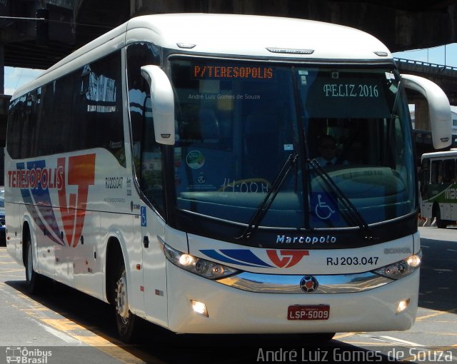 Viação Teresópolis RJ 203.047 na cidade de Rio de Janeiro, Rio de Janeiro, Brasil, por André Luiz Gomes de Souza. Número da foto: #4127381.