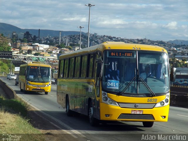 Viação Santa Edwiges 5820 na cidade de Belo Horizonte, Minas Gerais, Brasil, por Adão Raimundo Marcelino. Número da foto: #4131040.