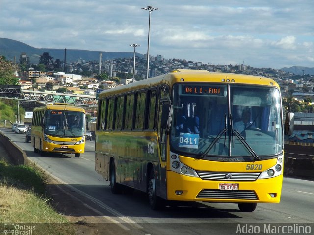 Viação Santa Edwiges 5820 na cidade de Belo Horizonte, Minas Gerais, Brasil, por Adão Raimundo Marcelino. ID da foto: 4131040.