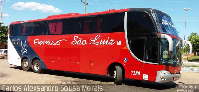 Expresso São Luiz 7280 na cidade de Piranhas, Goiás, Brasil, por Carlos Alexsandro Sousa Morais. Número da foto: #4130635.