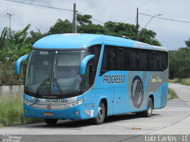 Auto Viação Progresso 6280 na cidade de Recife, Pernambuco, Brasil, por Luiz Carlos de Santana. ID da foto: 4134395.