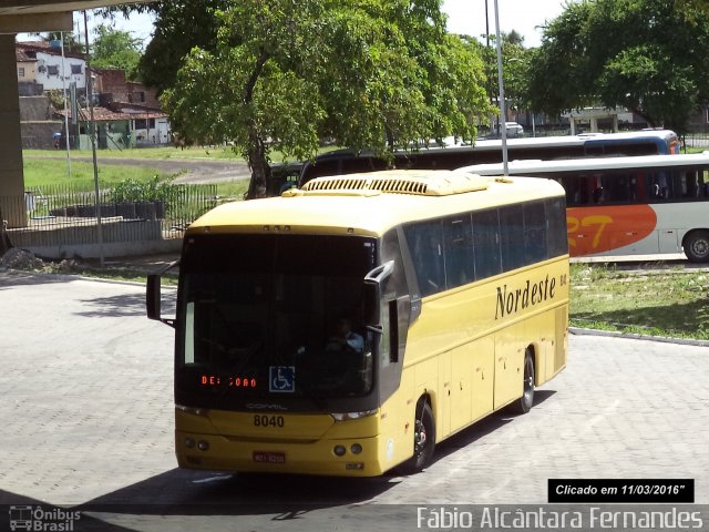 Viação Nordeste 8040 na cidade de João Pessoa, Paraíba, Brasil, por Fábio Alcântara Fernandes. ID da foto: 4134175.