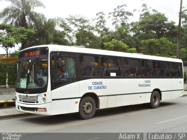 Viação Piracicabana Cubatão 1522 na cidade de Cubatão, São Paulo, Brasil, por Adam Xavier Rodrigues Lima. ID da foto: 4138081.